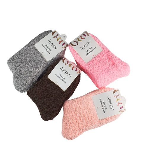 Akarana maternity fluffy socks, assorted colours