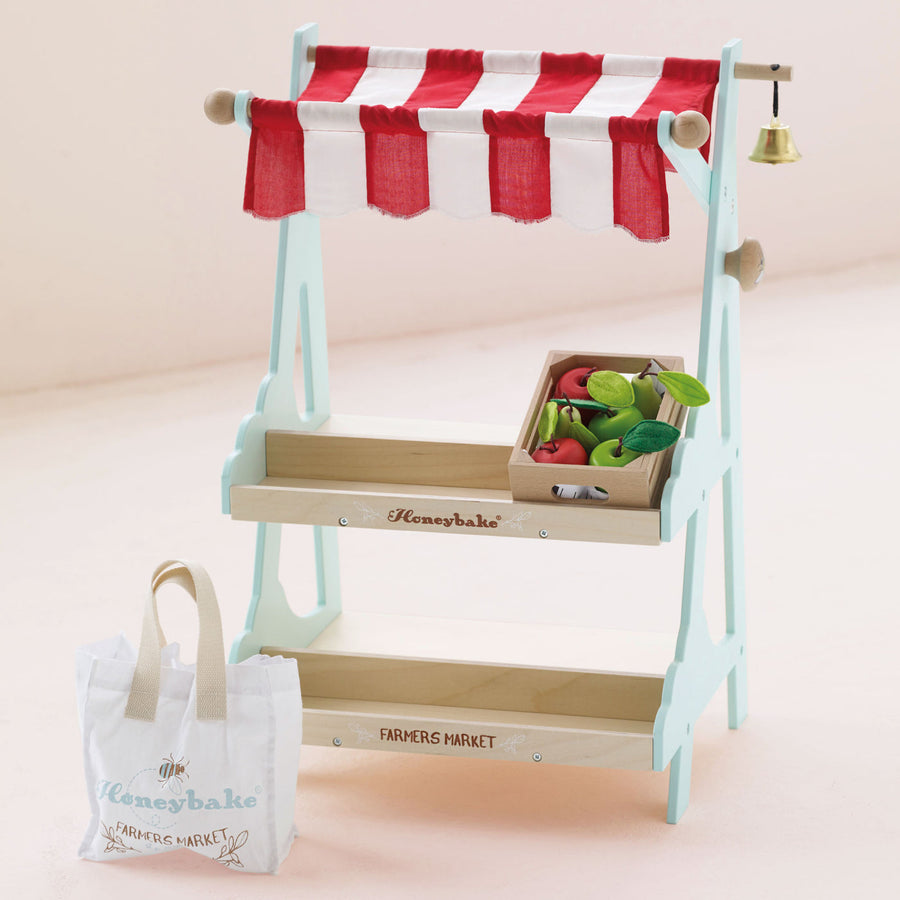 Le Toy Van Wooden Market Stall & Fruit Play Food Crate TV181