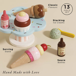 Le Toy Van ice cream stand 13 piece set contents