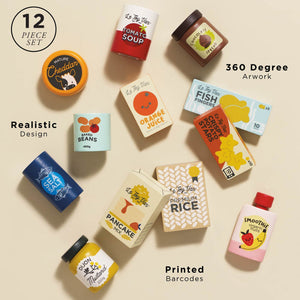 Le Toy Van 12-piece wooden grocery set contents