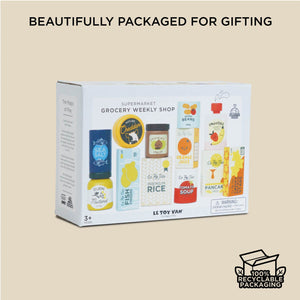 Le Toy Van Supermarket Grocery Weekly Shop packaging