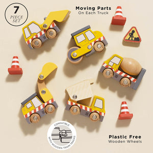 Le Toy Van construction set moving parts and wooden wheels