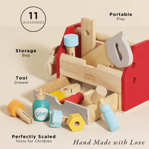 Le Toy Van wooden tool box with 11 accessories