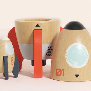 Le Toy Van Space Rocket Duo magnetic lid opened