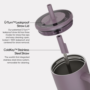 BruMate Era Ü-Turn™ lid and ColdKey™ straw explained