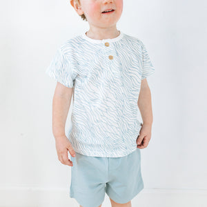 KAYS + KINS Henley Tee - Breeze