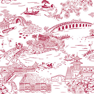 A Straits Tale Toile print detail