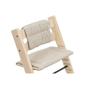 Stokke Tripp Trapp Classic Cushion in Beige Timber on a natural Tripp Trapp chair