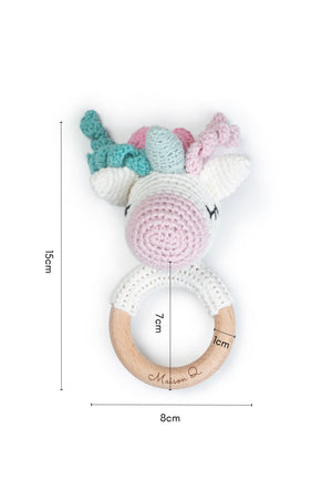 Maison Q Gracious Unicorn Crocheted Baby Rattle