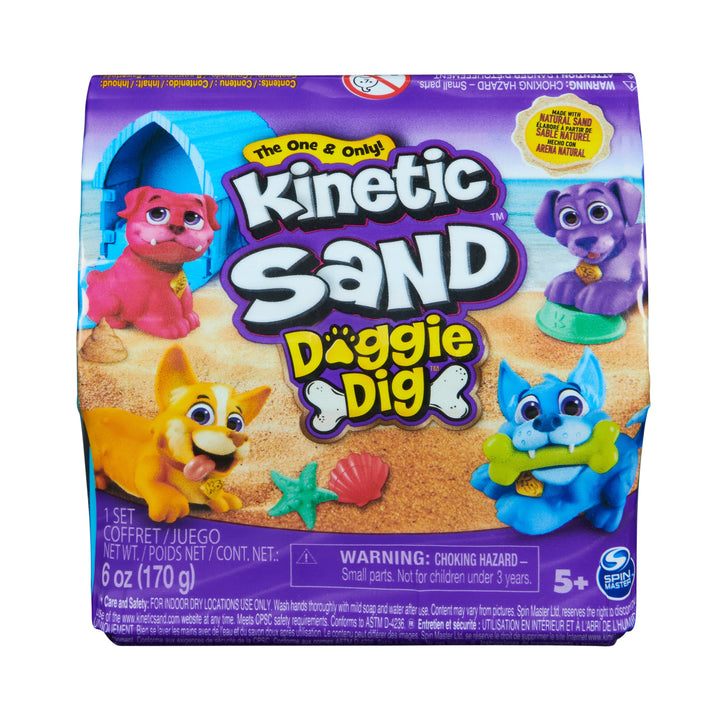 Kinetic Sand Doggie Dig with Surprise Multipurpose Dog Tool 6oz (170g) Assortment