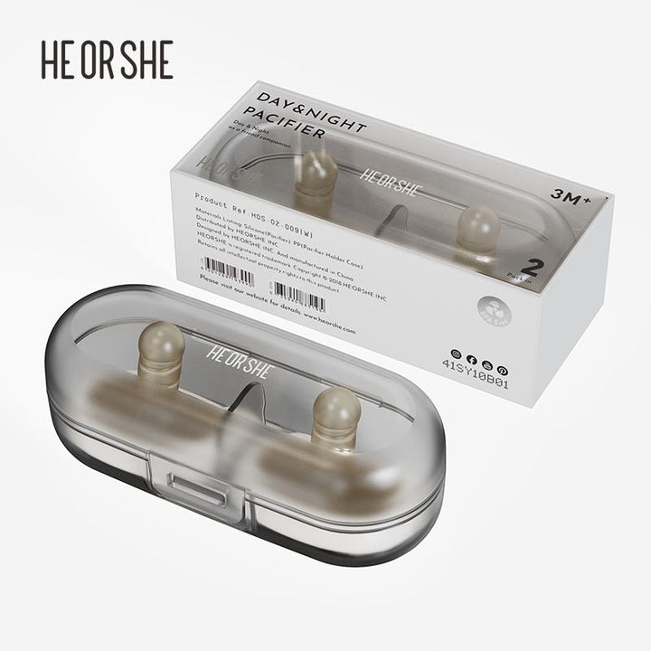 HE OR SHE Day and Night Pacifier (come with storage box)