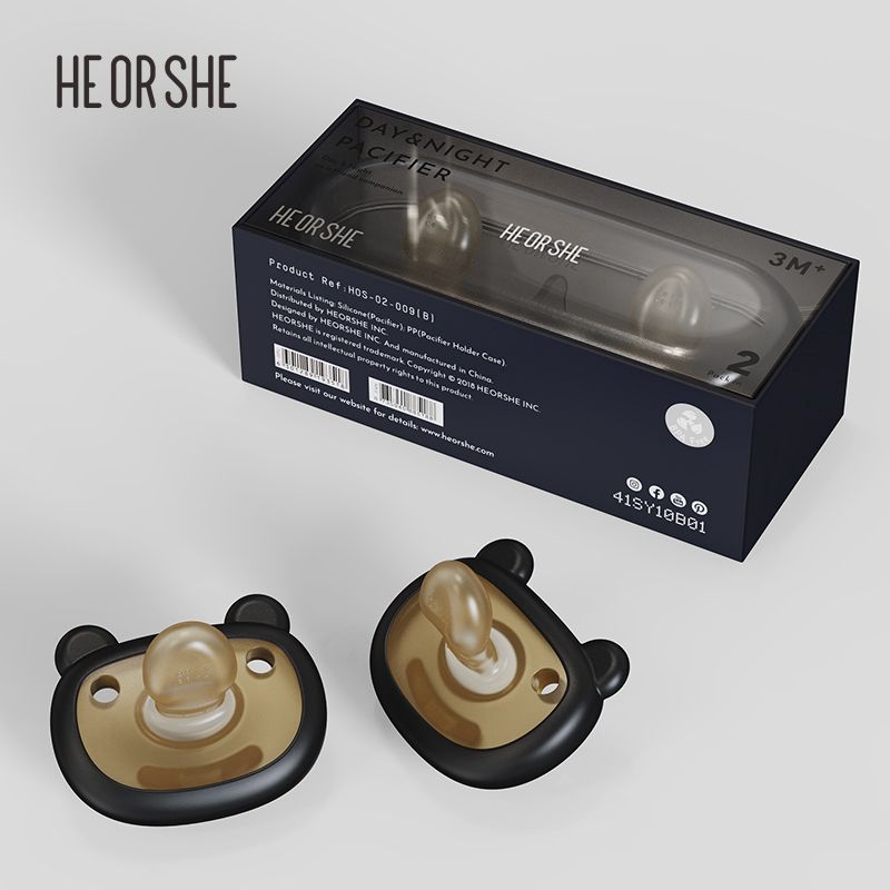 HE OR SHE Day and Night Pacifier (come with storage box)