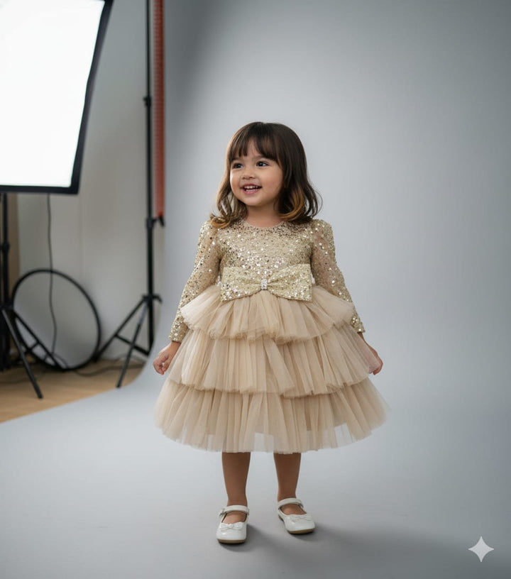Tutus & Ties Golden Girl Glam Dress (1-8y) Happikiddo Tutus & Ties Golden Girl Glam Dress (1-8y) Happikiddo