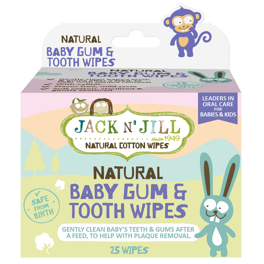 Jack N' Jill Natural Baby Gum & Tooth Wipes (25 Pack)