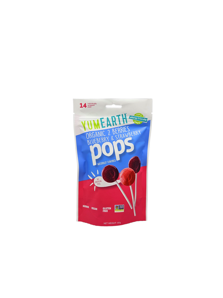 YumEarth Organic Lollipops 2 Berries/Vit C Strawberry & Grape
