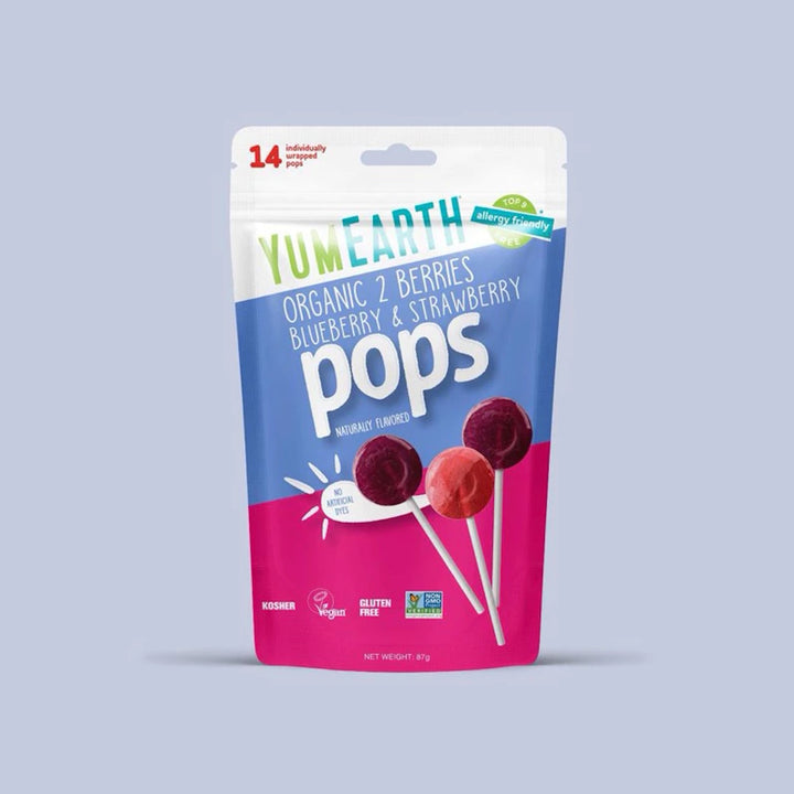 YumEarth Organic Lollipops 2 Berries/Vit C Strawberry & Grape