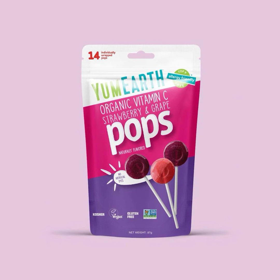 YumEarth Organic Lollipops 2 Berries/Vit C Strawberry & Grape