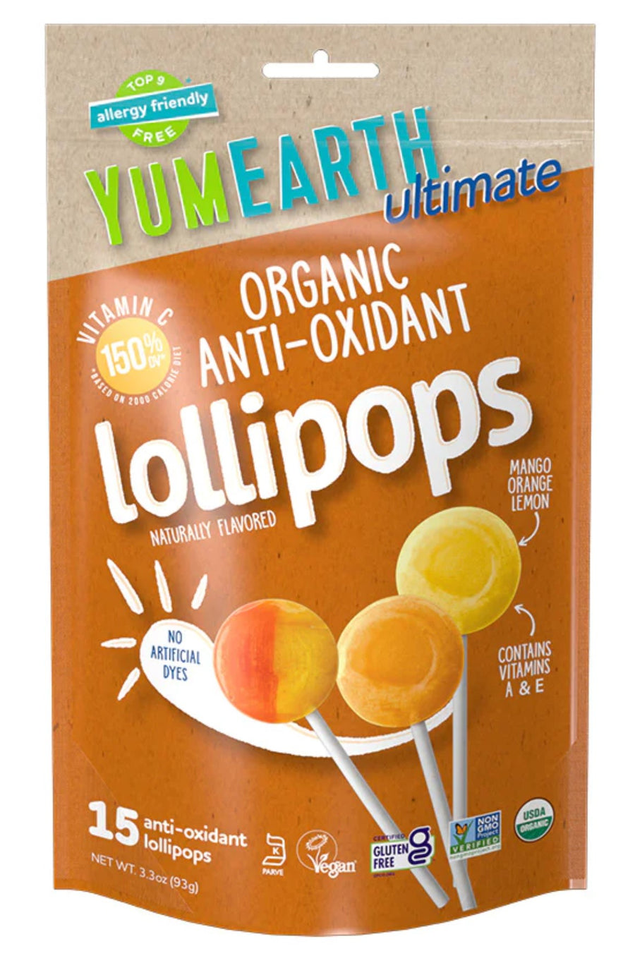 YumEarth Ultimate Organic Anti Oxidant Lollipops 93g