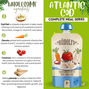 Rudolfs Organic Vegetables With Rice And Fish (8m+)