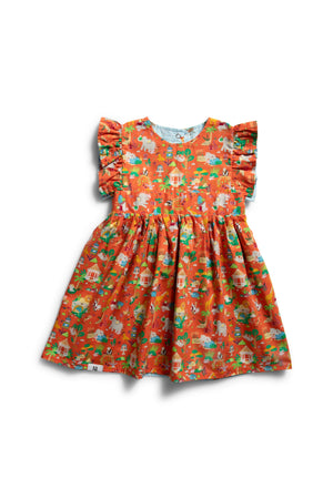 Maison Q Zoophoria Reversible Flared Sleeves Dress