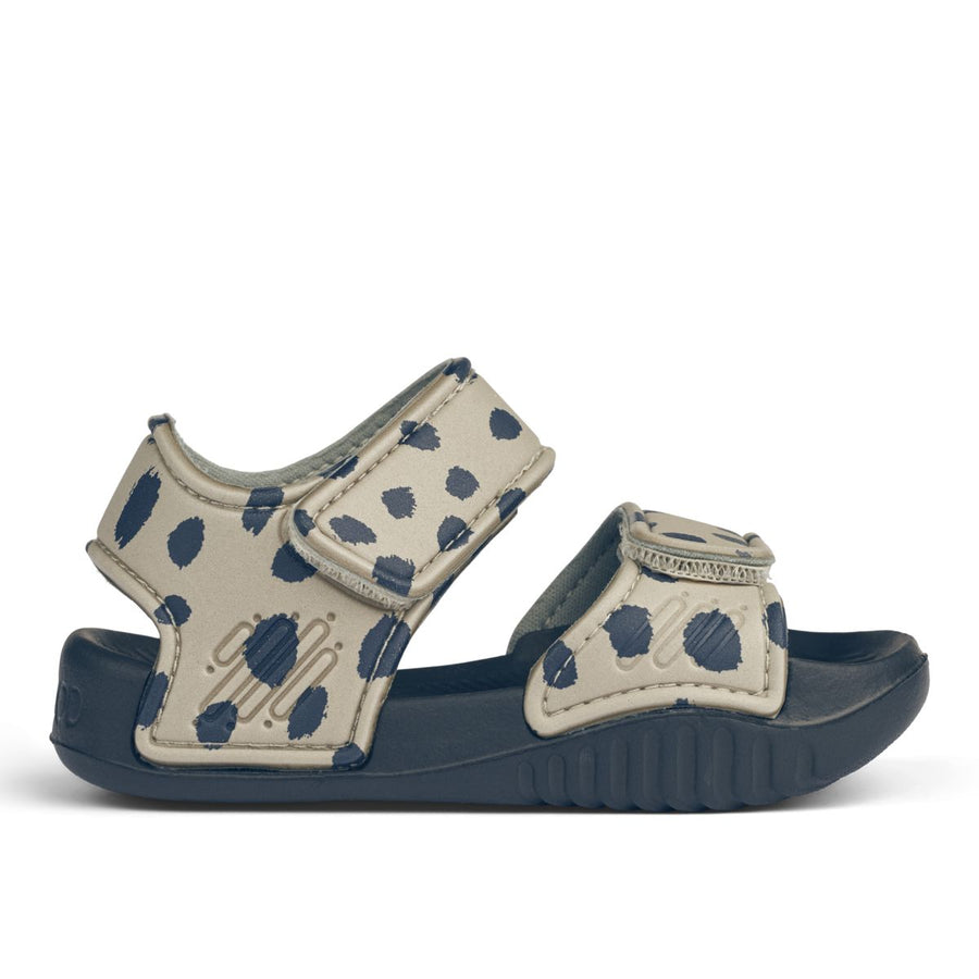Liewood BLUMER strap sandals in Leo spots / Mist, side view