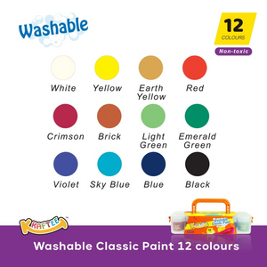 Kraftee 12ct Washable Classic Paints