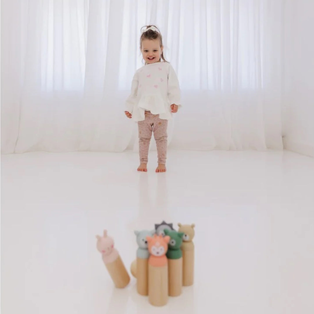 Bubble Wooden Animal Bowling Set