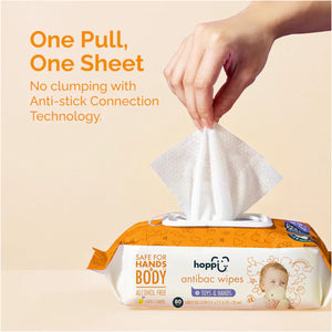 Hoppi Antibacterial Wipes (80 Wipes x 3 Packs)
