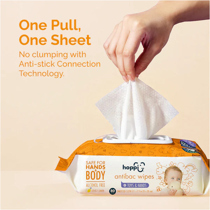 Hoppi Antibacterial Wipes (80 Wipes x 3 Packs)