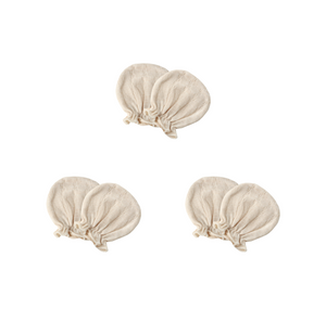 Twinkle Planet Organic Pointelle Mitten 3 pairs bundle, Light Brown