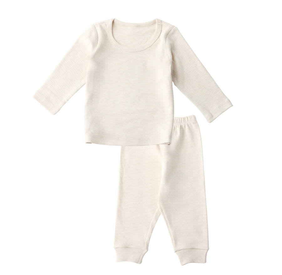 Twinkle Planet Organic Long Sleeve Pyjamas - Brown Stripe