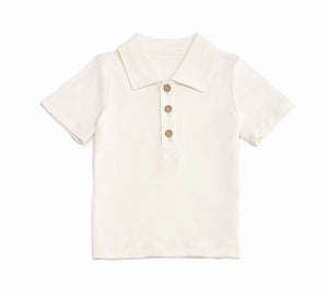 Twinkle Planet Organic Polo T-shirt - Cream White
