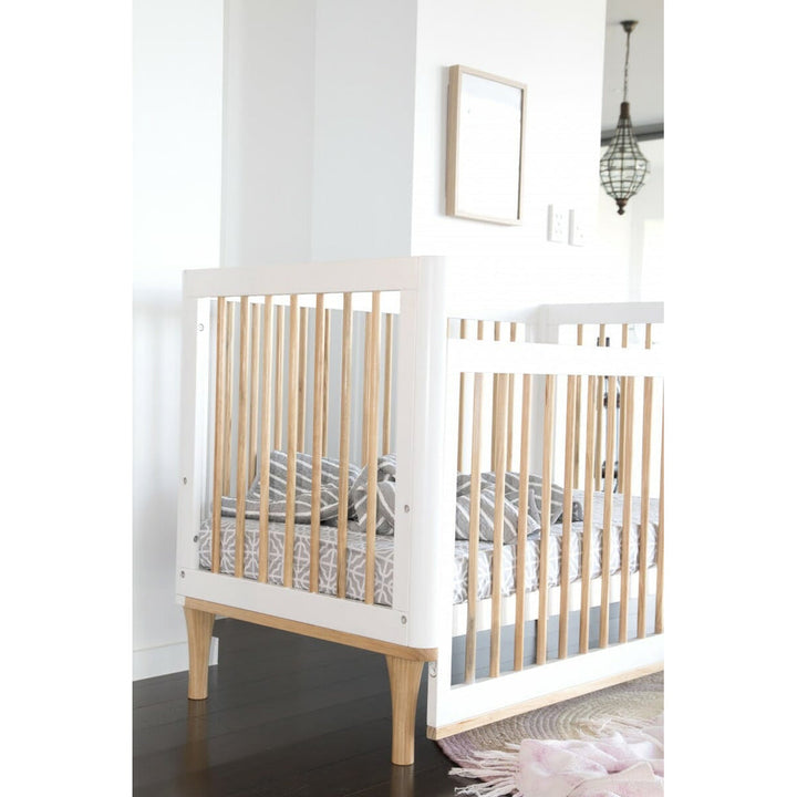 Babyhood Riya Cot 5-in-1 (Beech & White) + My First Innerspring Mattress with Vents - image 4 - Happikiddo.com