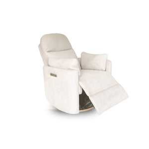 Babyhood Firenza chair in Ivory, reclined with leg rest raised