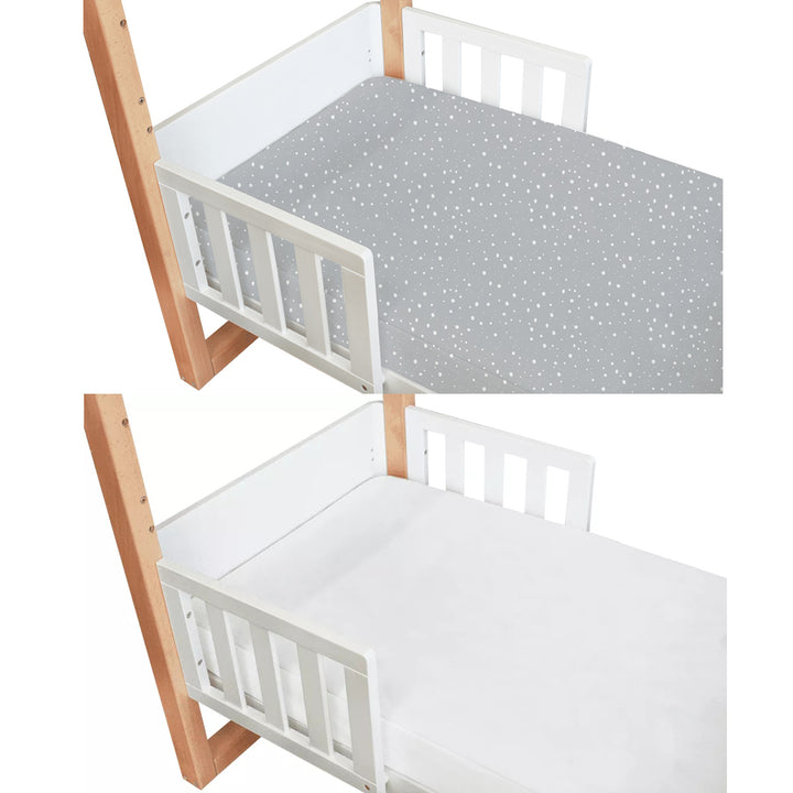 Babyhood Lulu Cot + My First Innerspring Mattress + Organic Fitted Sheet (White or Drops)