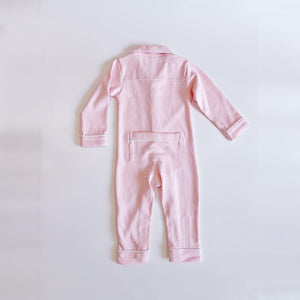 Ballet Pink Pima romper sleepsuit, back view