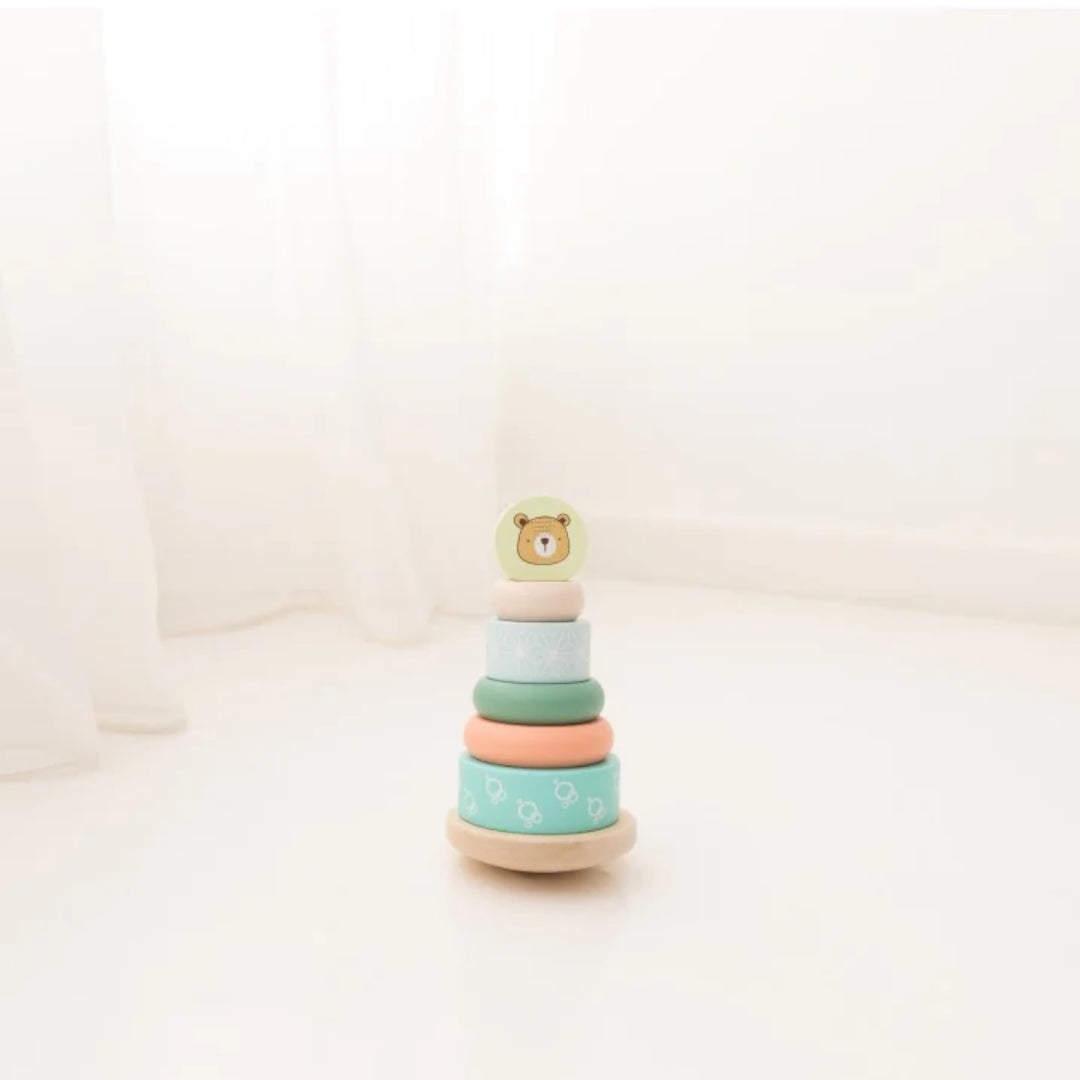 Bubble Wooden Bear Stacking Rings
