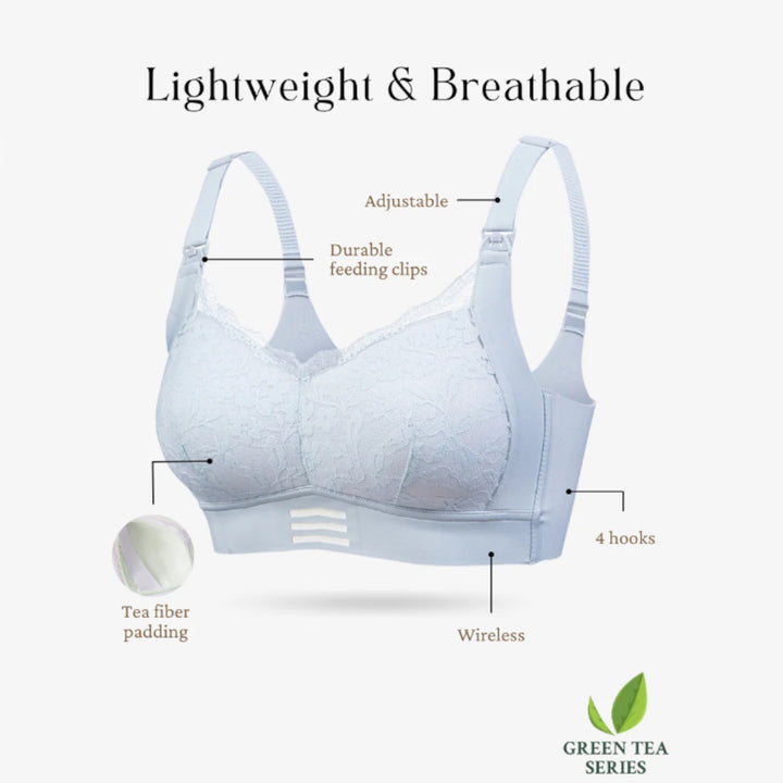 Bmama Premium Green Tea Lace Top Open Nursing Bra