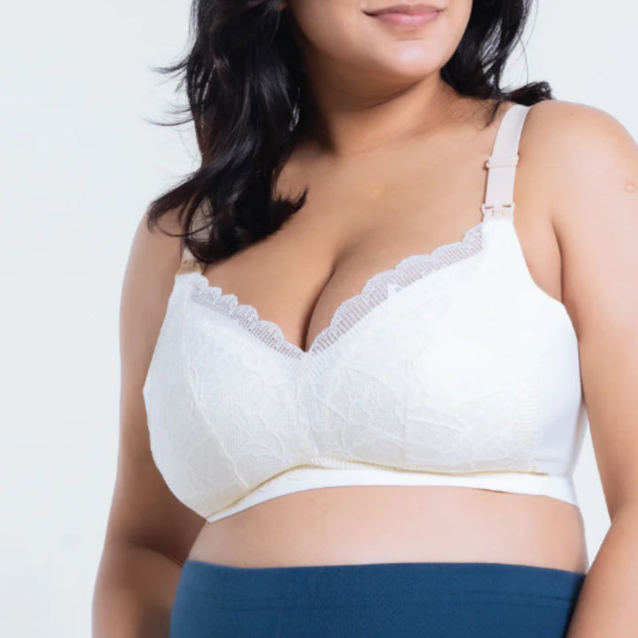 Bmama Premium Green Tea Lace Top Open Nursing Bra