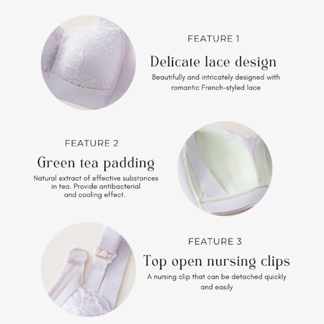 Bmama Premium Green Tea Silicone Grip Top Open Nursing Bra