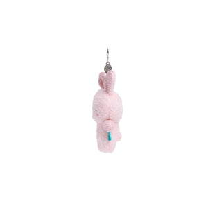 Lily the Bunny mini plush keychain, side view