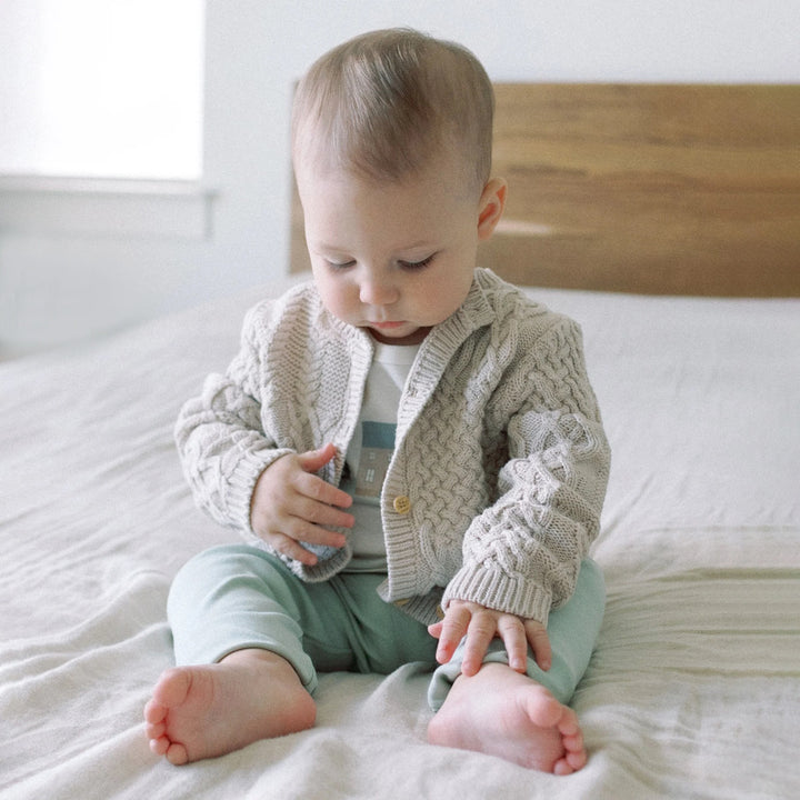 Kays + Kins Organic Knit Cardigan (12-18M) - Earth