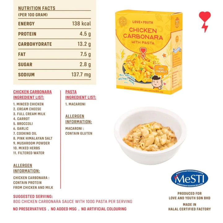 Love & Youth Chicken Carbonara with Pasta