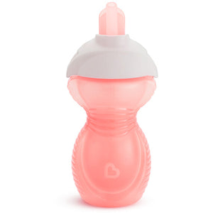 Munchkin Click Lock Flip Straw Cup 9oz in light pink