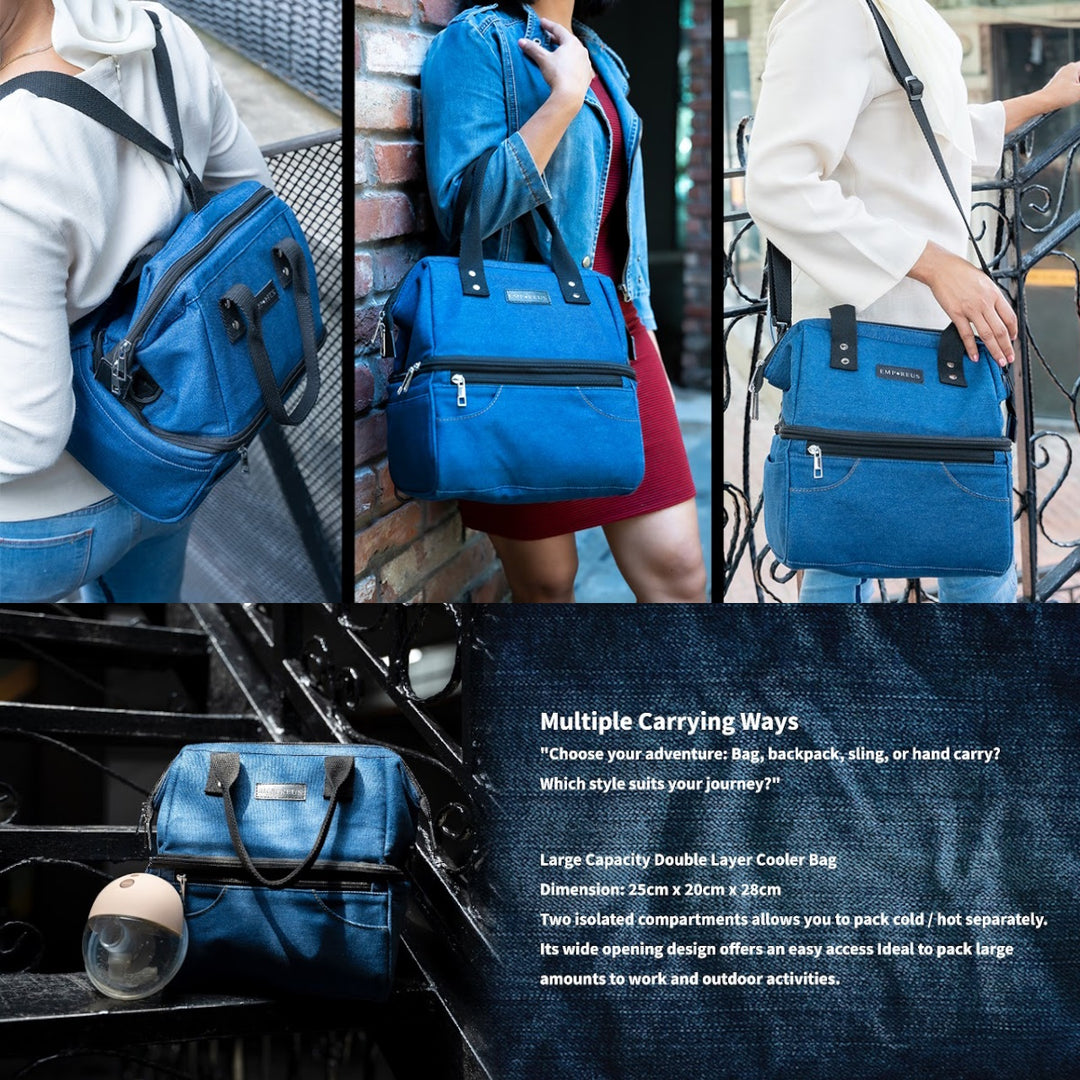 Empreus Double Layer Cooler Bag - Jeans