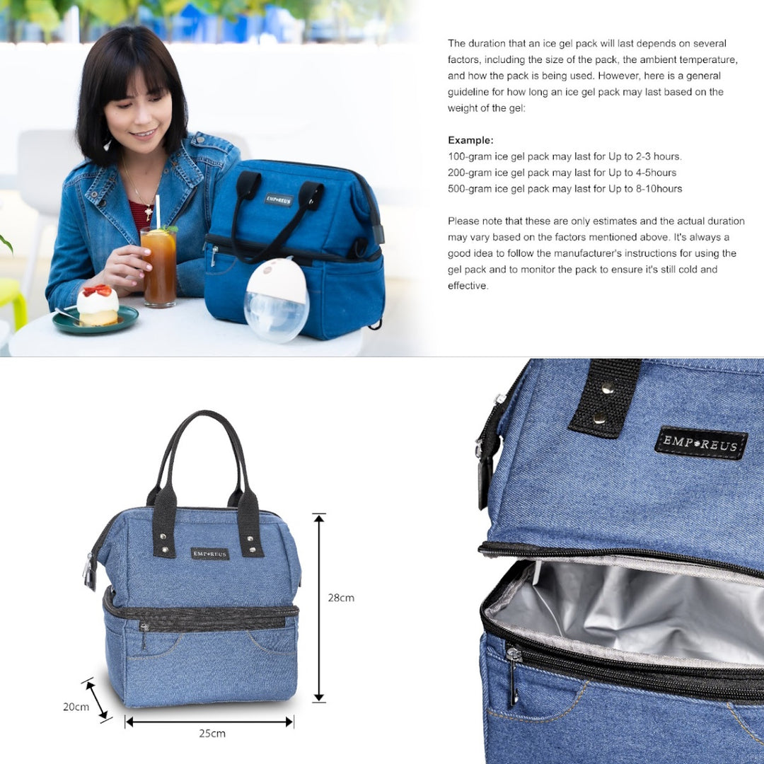 Empreus Double Layer Cooler Bag - Jeans