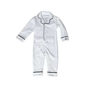 Count & Countess Baby Pima Romper Sleepsuit in Classic White