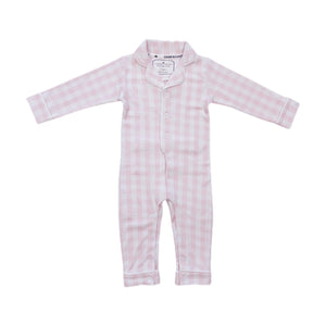 Count & Countess Baby Pima Romper Sleepsuit in Pink Gingham