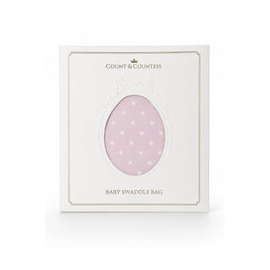 Count & Countess Baby Swaddle Bag gift box, Pink Polka