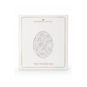 Count & Countess Baby Swaddle Bag gift box, Toile De Jouy Blush